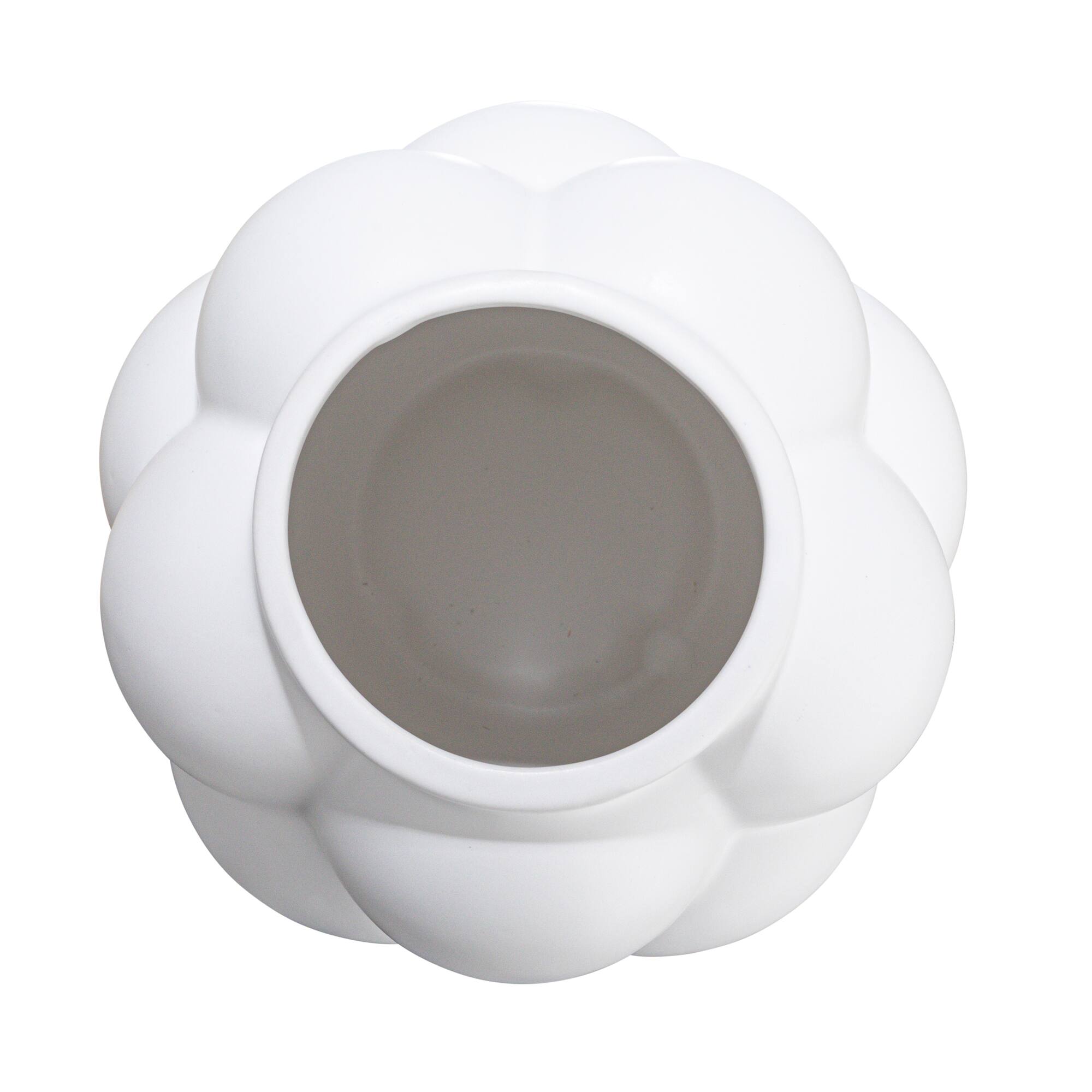 Hello Honey® 8" White Raised Dots Ceramic Vase